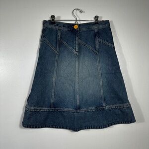Marc Jacobs Blue Distressed Denim Mid-Length Skirt Sz. 4